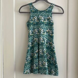 Size 8 Girls Fit-n-Flare Tank Dress 100% Cotton Floral Sleeveless Casual Dress